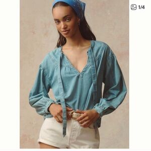 Pilcro Light Blue Denim Blouse